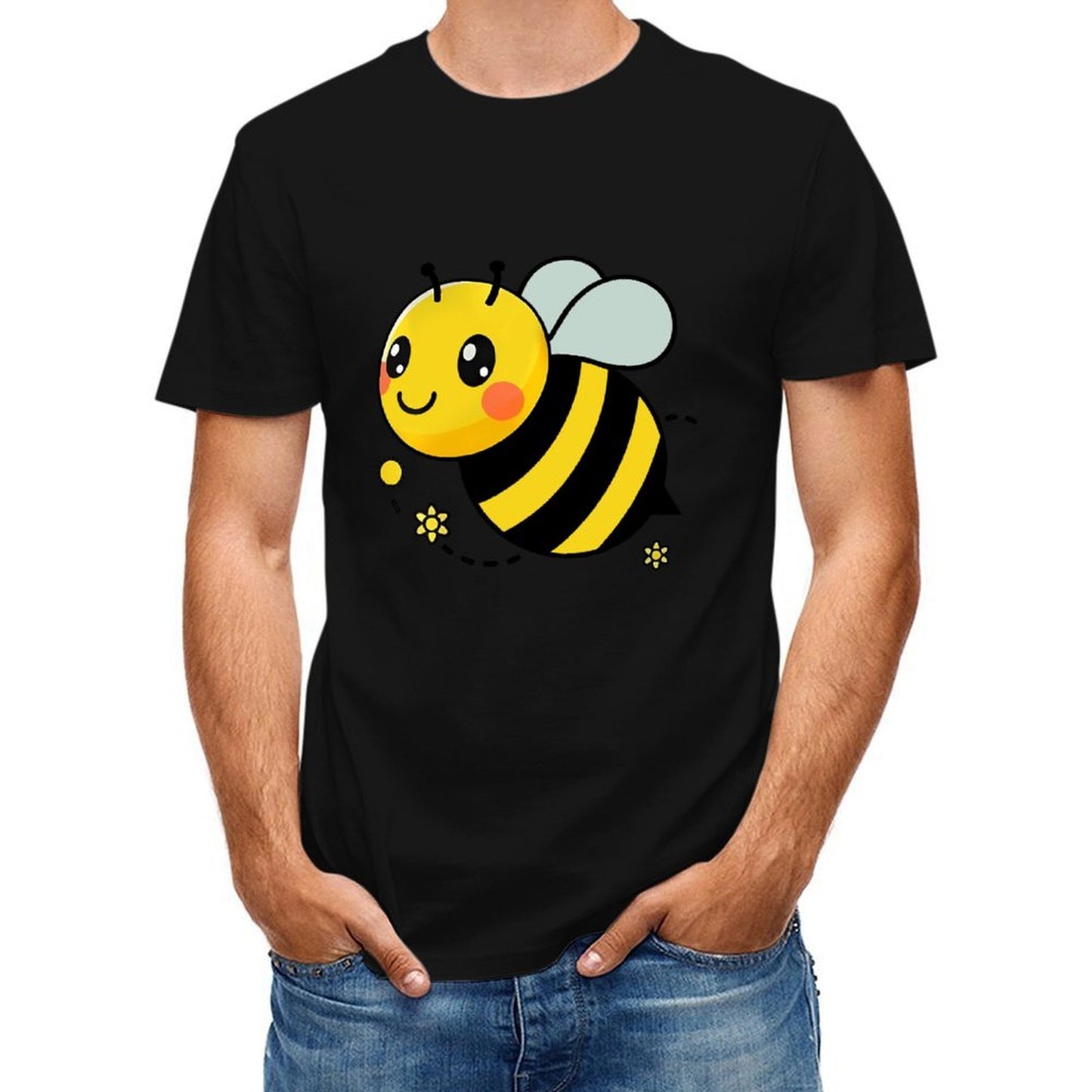 Inkmay Casual Cotton T-shirt Cute Bee With Yellow Black Stripes Unisex T-shirtEssential SoftTouch T-Shirt