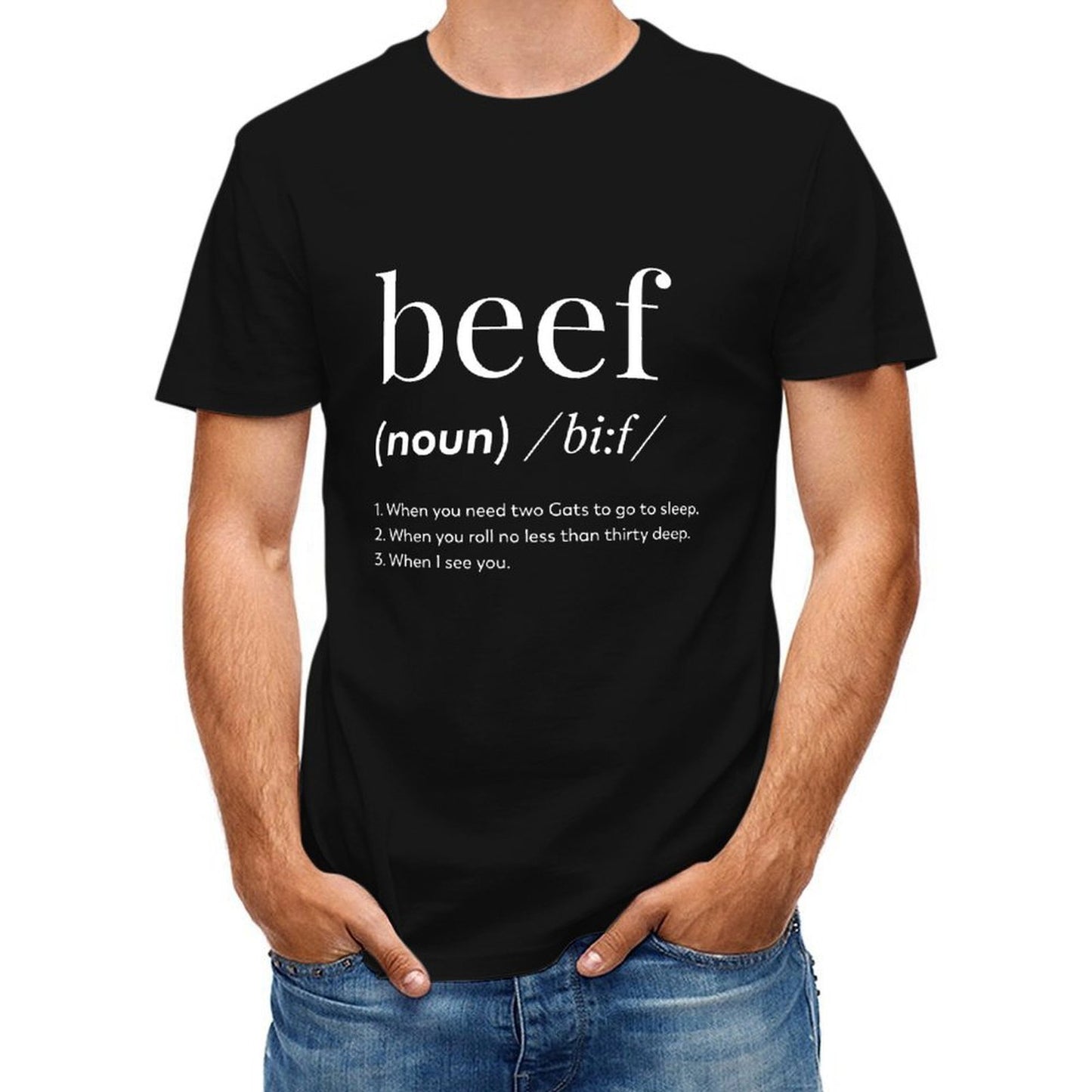 Inkmay Casual Cotton T-shirt Beef Noun Definition With Three Examples Unisex T-shirt
