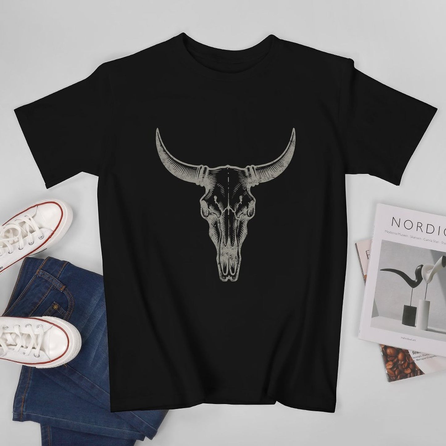 Inkmay Casual Cotton T-shirt Solid Gray Background With White Edge Unisex T-shirtPremium Clean Edges T-Shirt