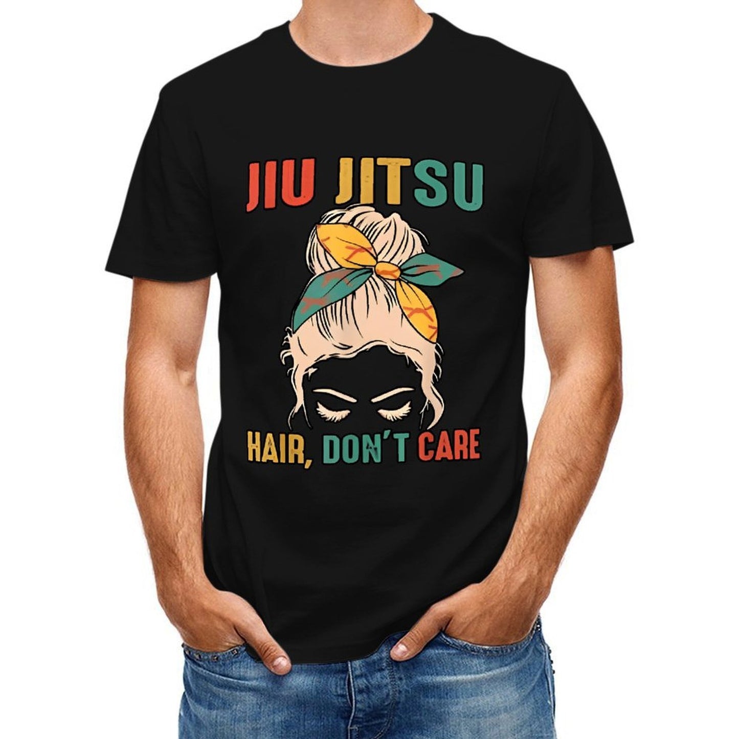 Inkmay Casual Cotton T-shirt Hair Don T Care Jiu Jitsu Unisex T-shirtRegularFit LooseFit T-Shirt
