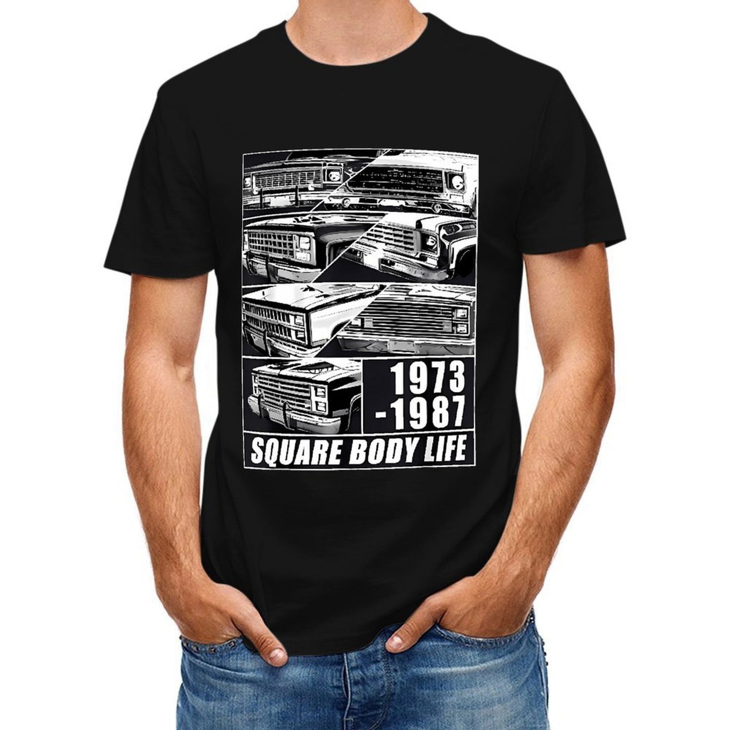 Inkmay Casual Cotton T-shirt Square Body Life Print Pattern Art Unisex T-shirtSoftstyle EverydayFit T-Shirt