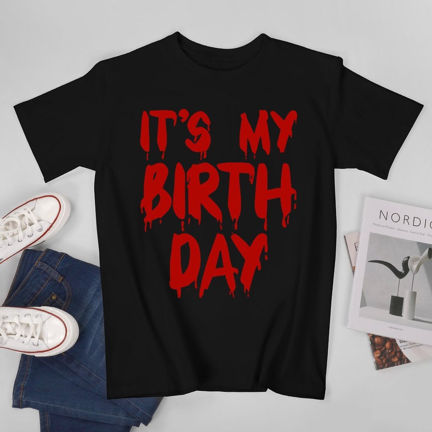 Inkmay Casual Cotton T-shirt It S My Birthday Day Print Unisex T-shirtUnisex Ultra Durable T-Shirt