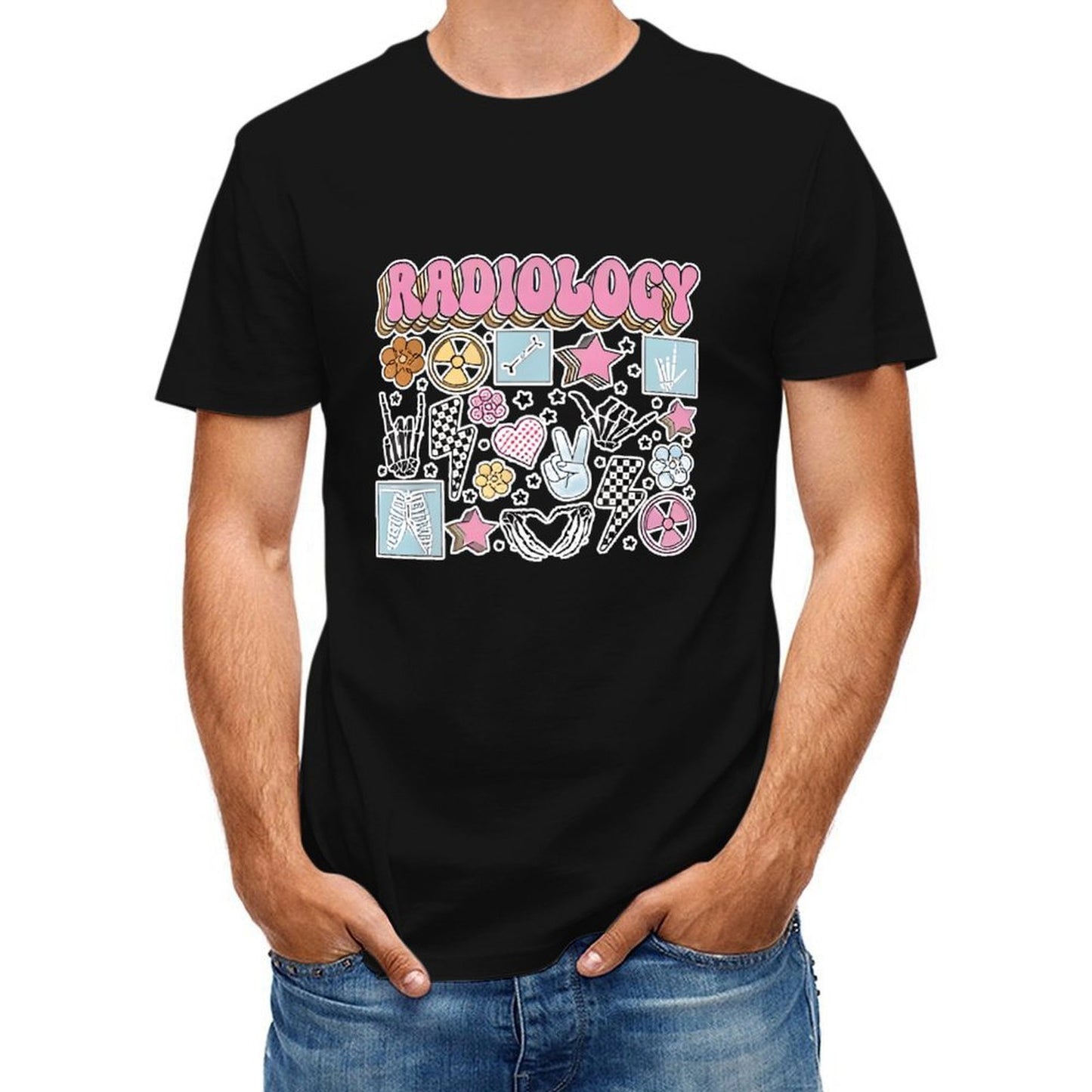 Inkmay Casual Cotton T-shirt Radiology Stickers With Various Designs Unisex T-shirtSlim Fit Long Lasting T-Shirt
