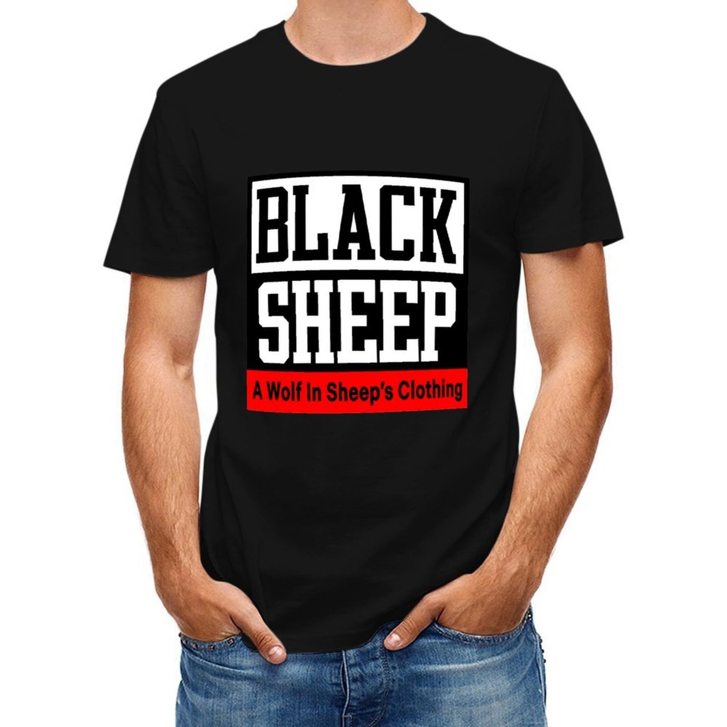 Inkmay Casual Cotton T-shirt Black Sheep Logo Bold Design Unisex T-shirtEssentialFit Street T-Shirt