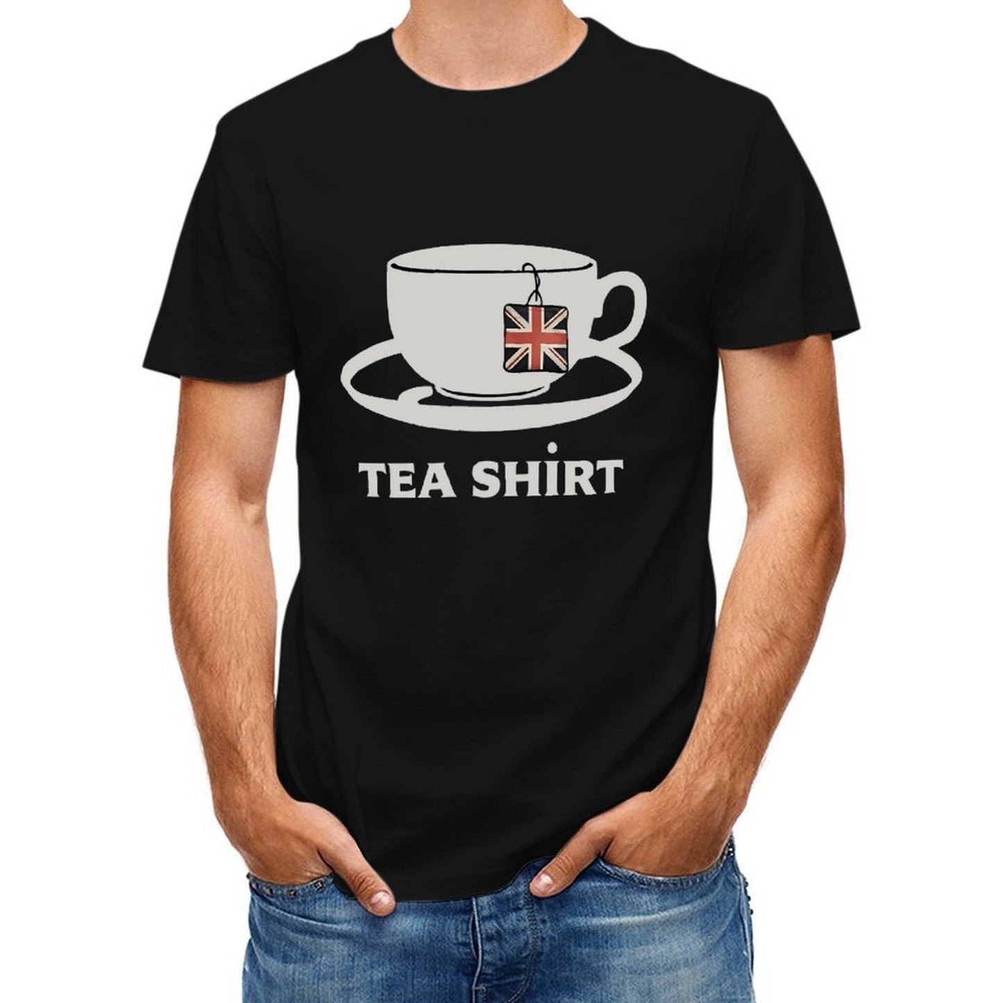 Inkmay Casual Cotton T-shirt Tea Bag With Uk Flag Design Unisex T-shirtCasual Soft T-Shirt