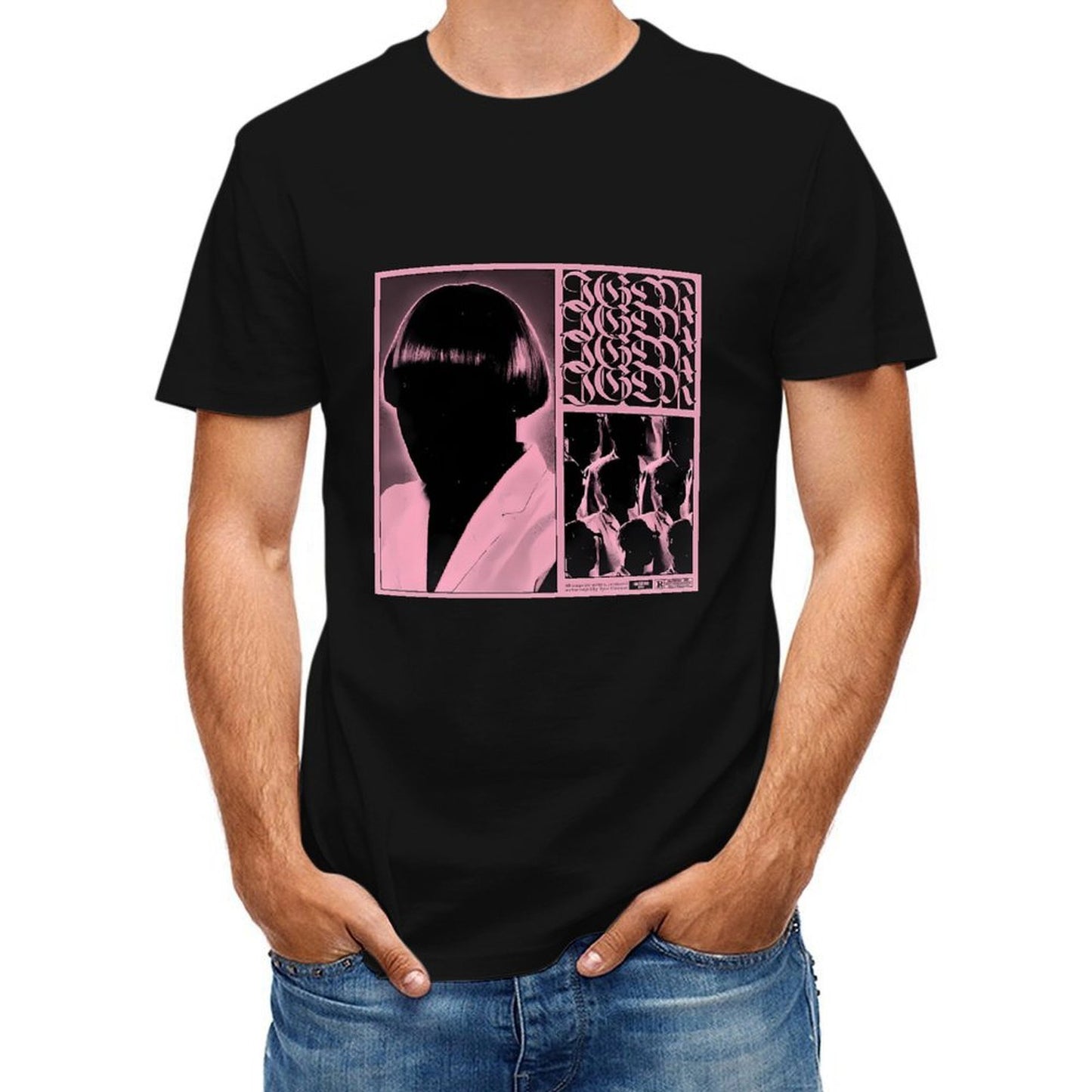 Inkmay Casual Cotton T-shirt Abstract Art With Geometric Shapes Unisex T-shirtSleek ClassicSeries T-Shirt