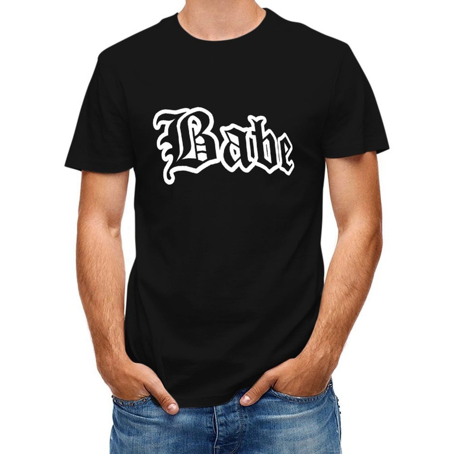 Inkmay Casual Cotton T-shirt Babe In Gothic Style Font Unisex T-shirtSharp Edition T-Shirt