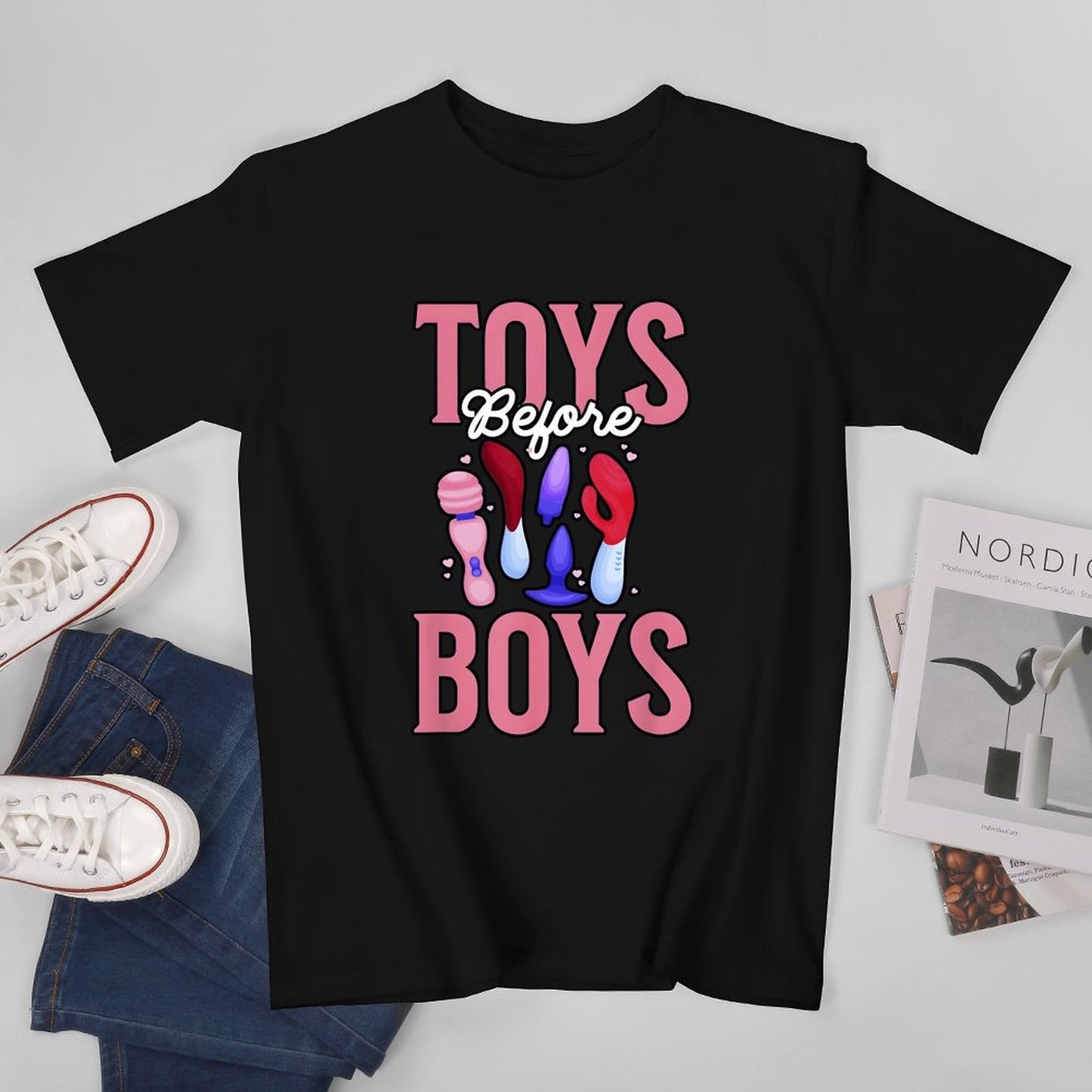 Inkmay Casual Cotton T-shirt Toys Before Boys Vibrators In Colors Unisex T-shirtPureStyle Unisex T-Shirt