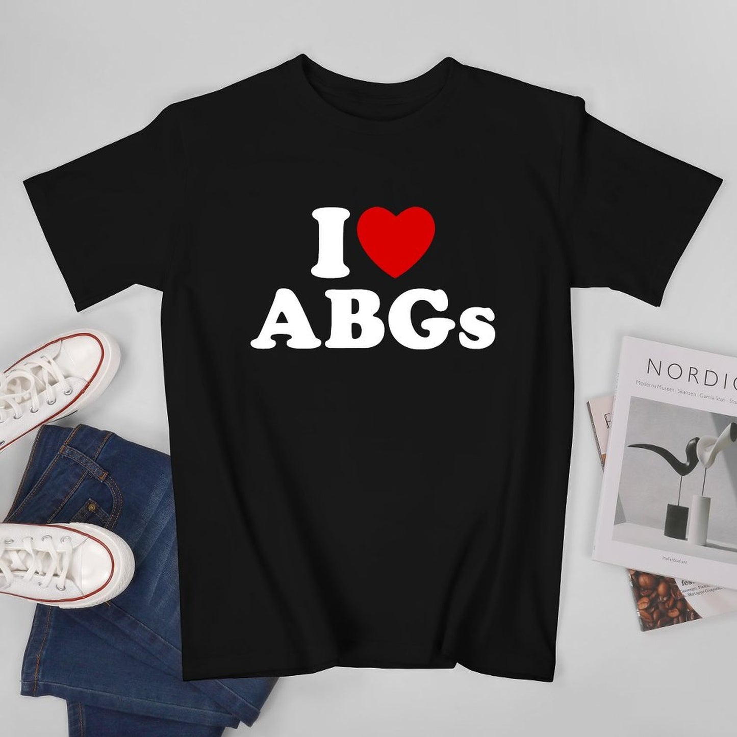 Inkmay Casual Cotton T-shirt I Love Abcs With Heart Unisex T-shirtEverydayFit Series T-Shirt
