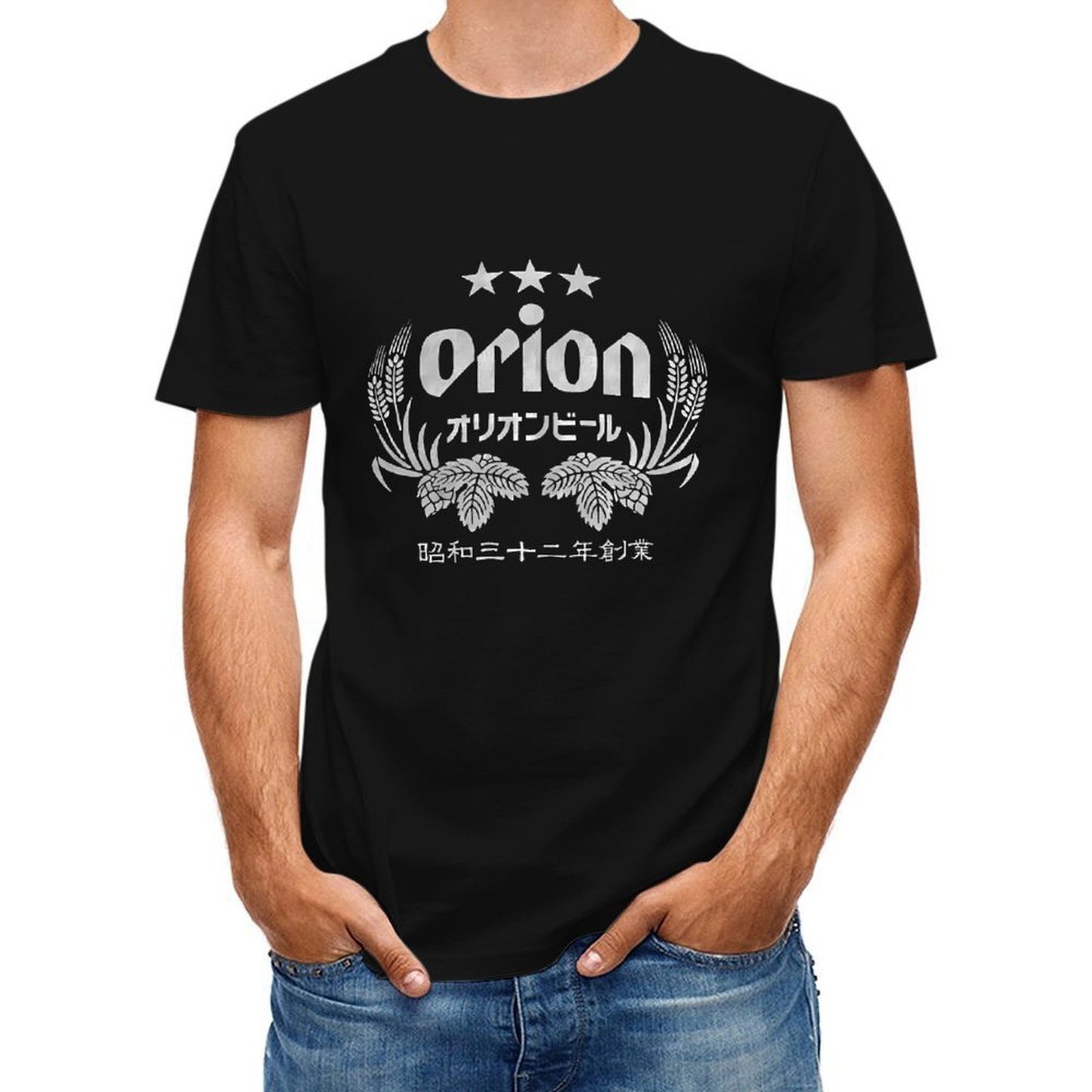 Inkmay Casual Cotton T-shirt Orion Beer Logo With Wheat Unisex T-shirtClassicLine StreetStyle T-Shirt