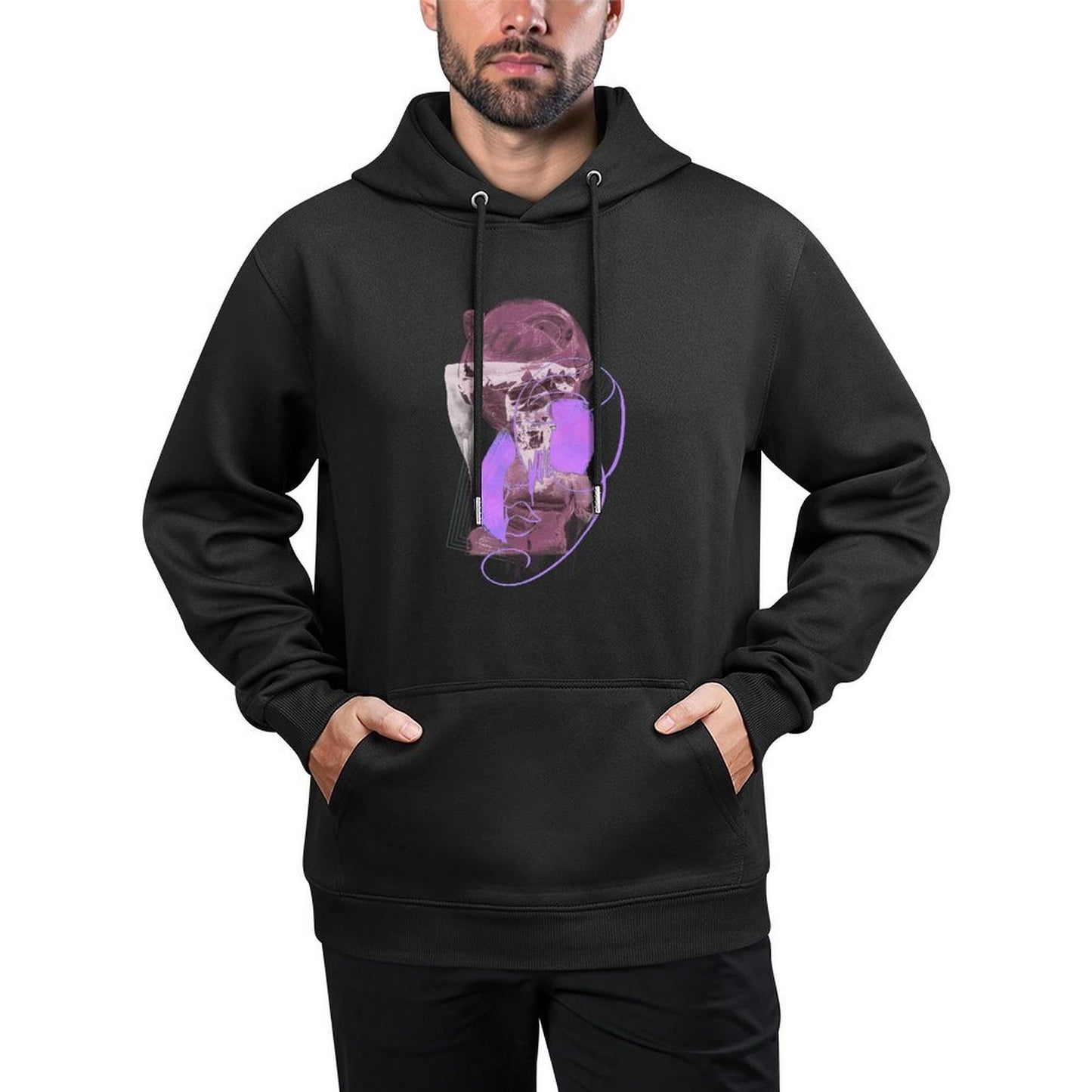 IPIB 250g Hooded Pocket Sweatshirt Front GraphicMen's Hooded  Sweatshirt6000019-1