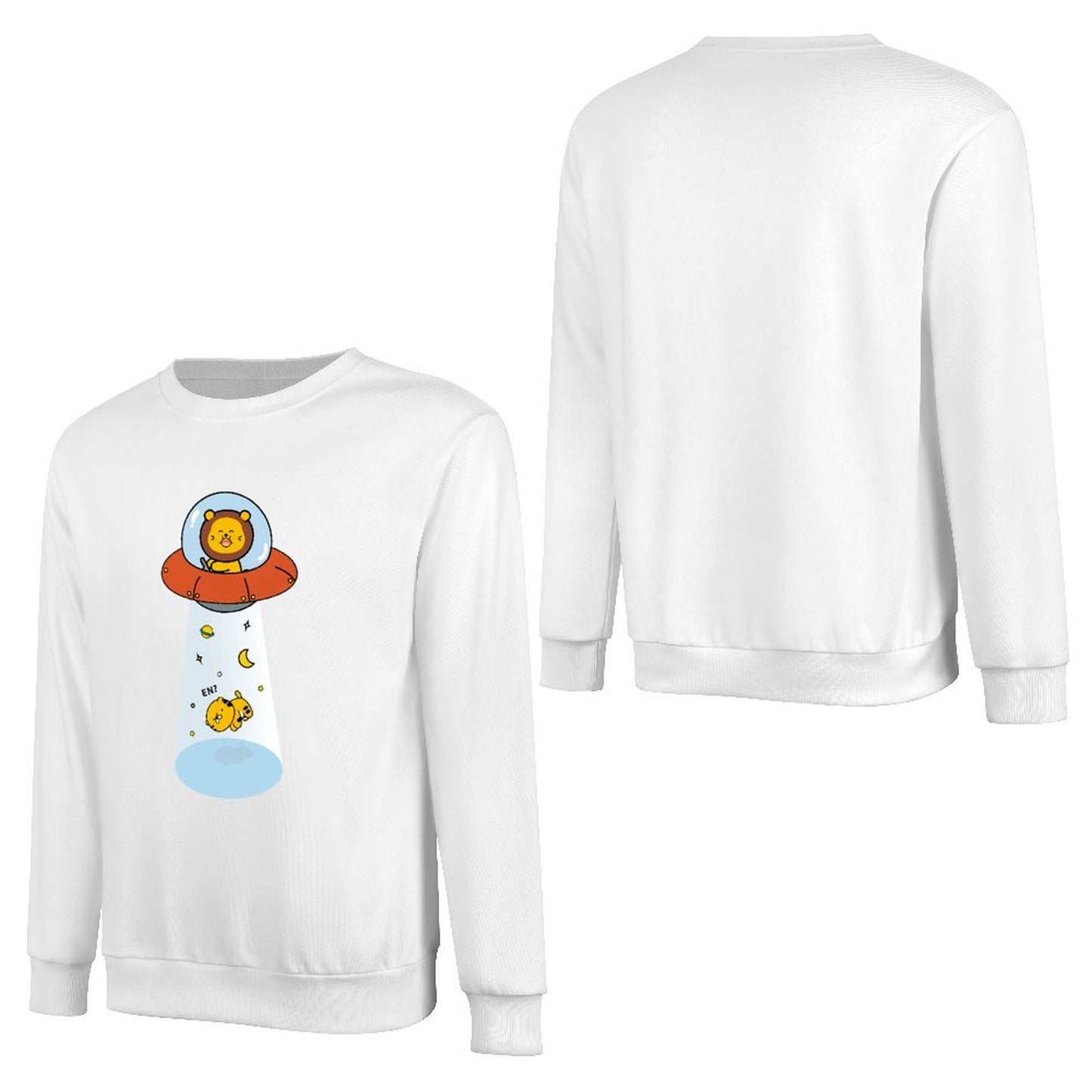 Front Patterned Long Sleeve TopBasicSeries Oversized