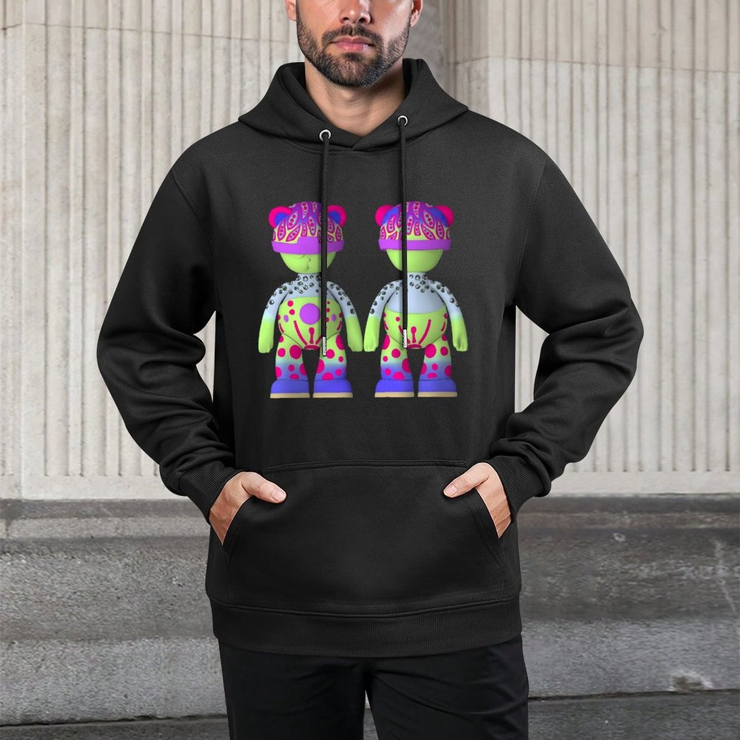 IPIB 250g Hooded Pocket Sweatshirt Front GraphicMen's Hooded  Sweatshirt6000079-2