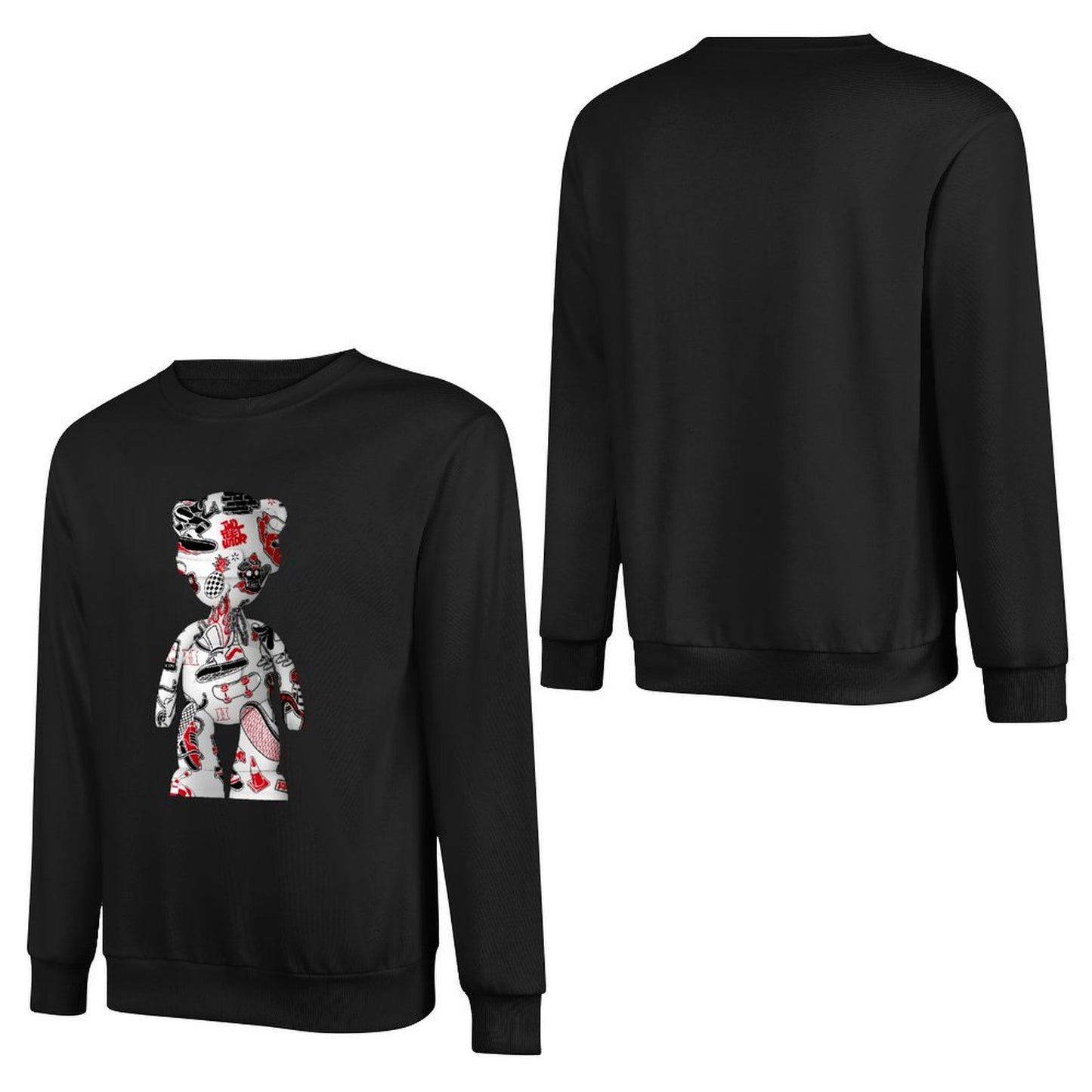 Long Sleeve With Front PatternCrew Neck Plain