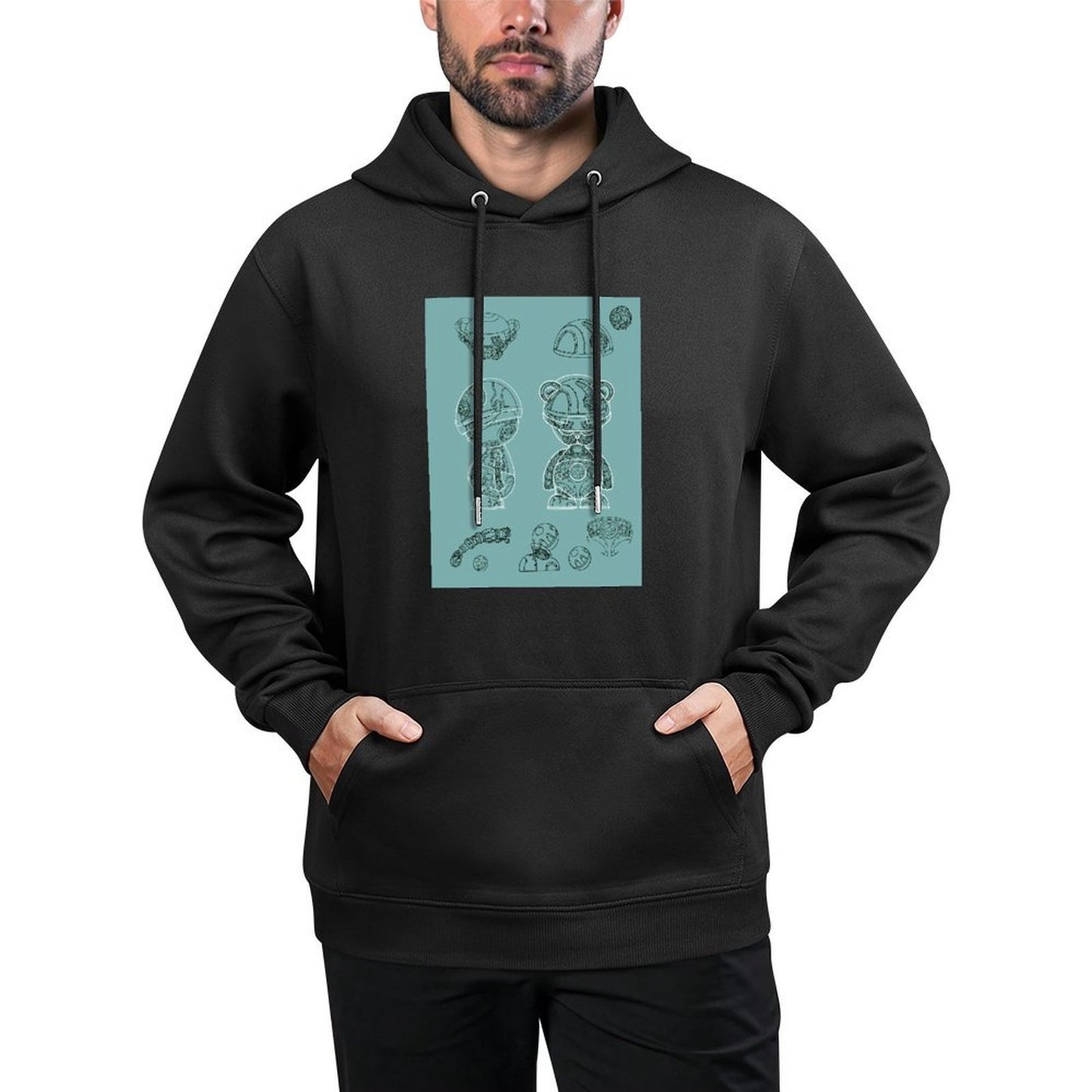 IPIB 250g Hooded Pocket Sweatshirt Front GraphicMen's Hooded  Sweatshirt6000008-4
