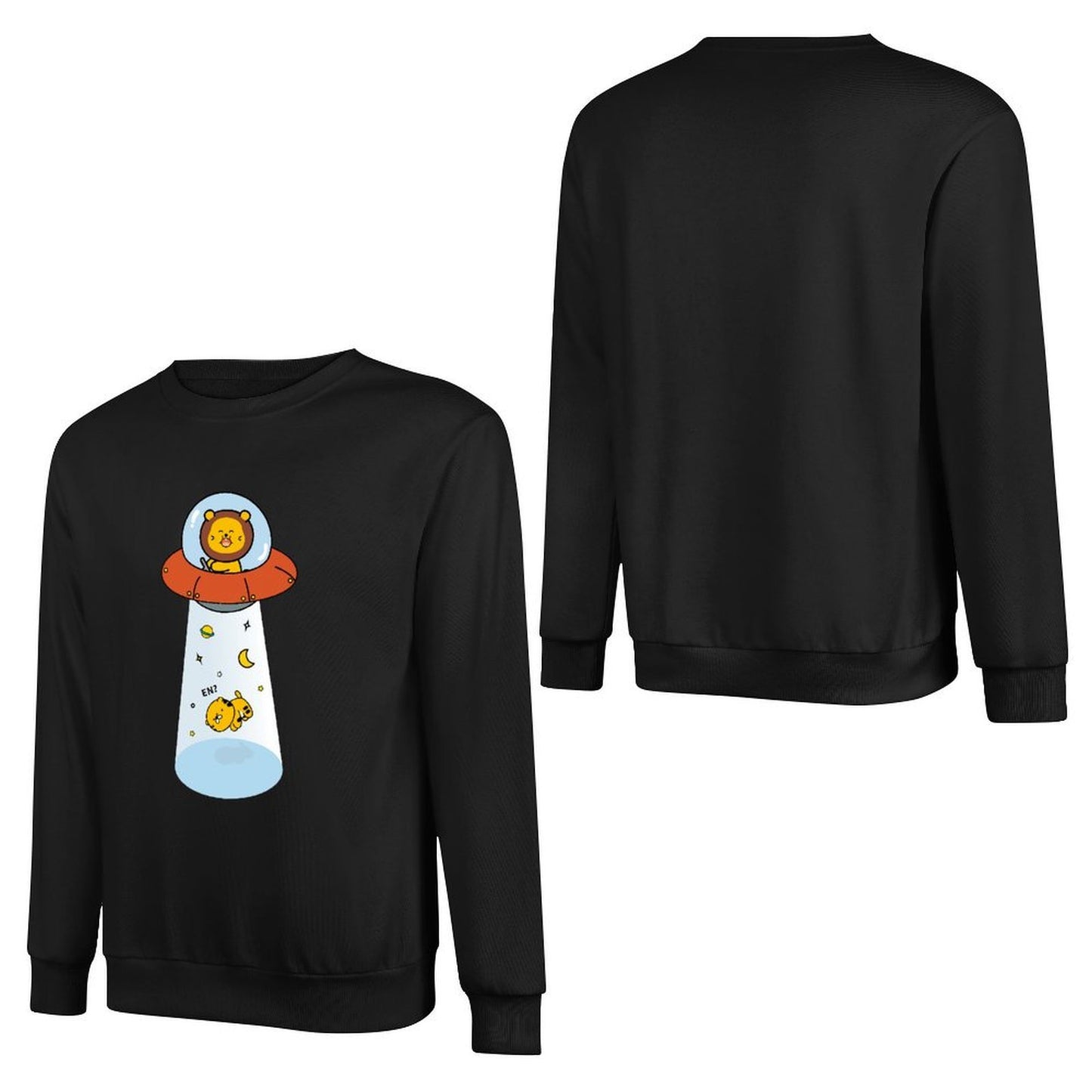 Front Patterned Long Sleeve TopBasicSeries Oversized