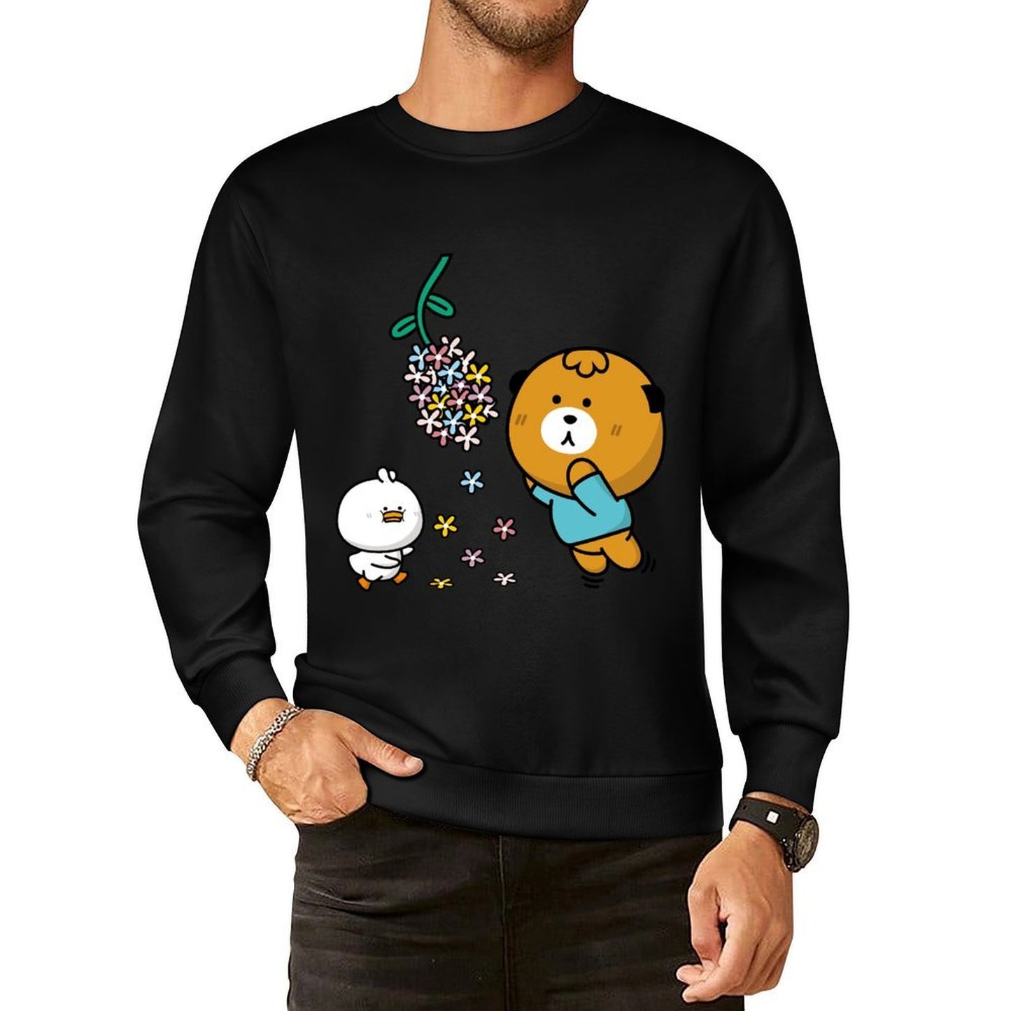 Front Patterned Long Sleeve TopStreet Essential