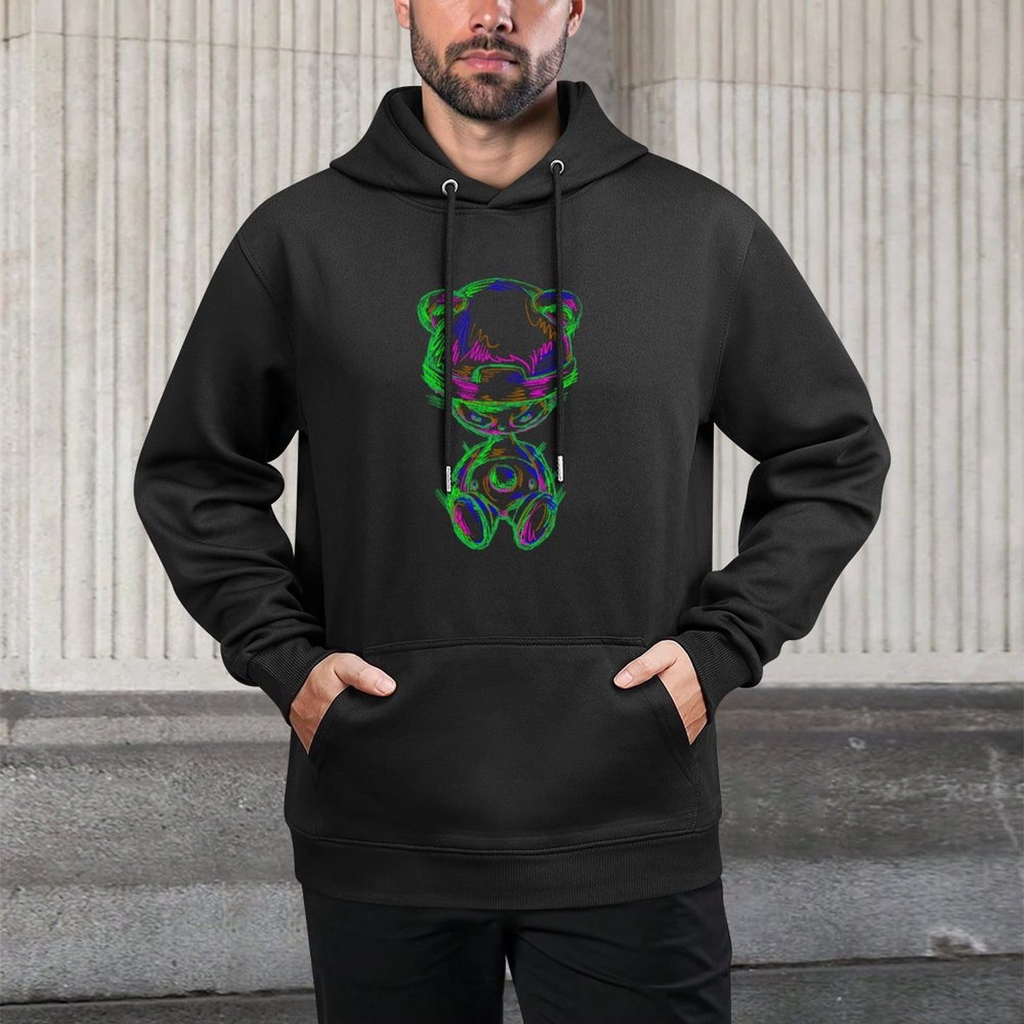 IPIB 250g Hooded Pocket Sweatshirt Front GraphicMen's Hooded  Sweatshirt6000055-6
