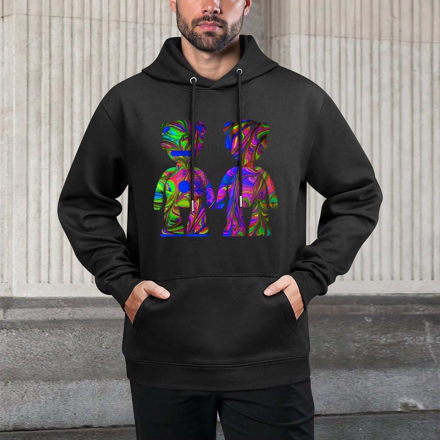 IPIB 250g Hooded Pocket Sweatshirt Front GraphicMen's Hooded  Sweatshirt6000088-6
