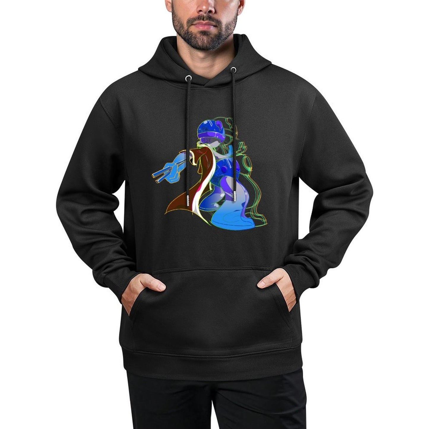 IPIB 250g Hooded Pocket Sweatshirt Front GraphicMen's Hooded  Sweatshirt6000009-5