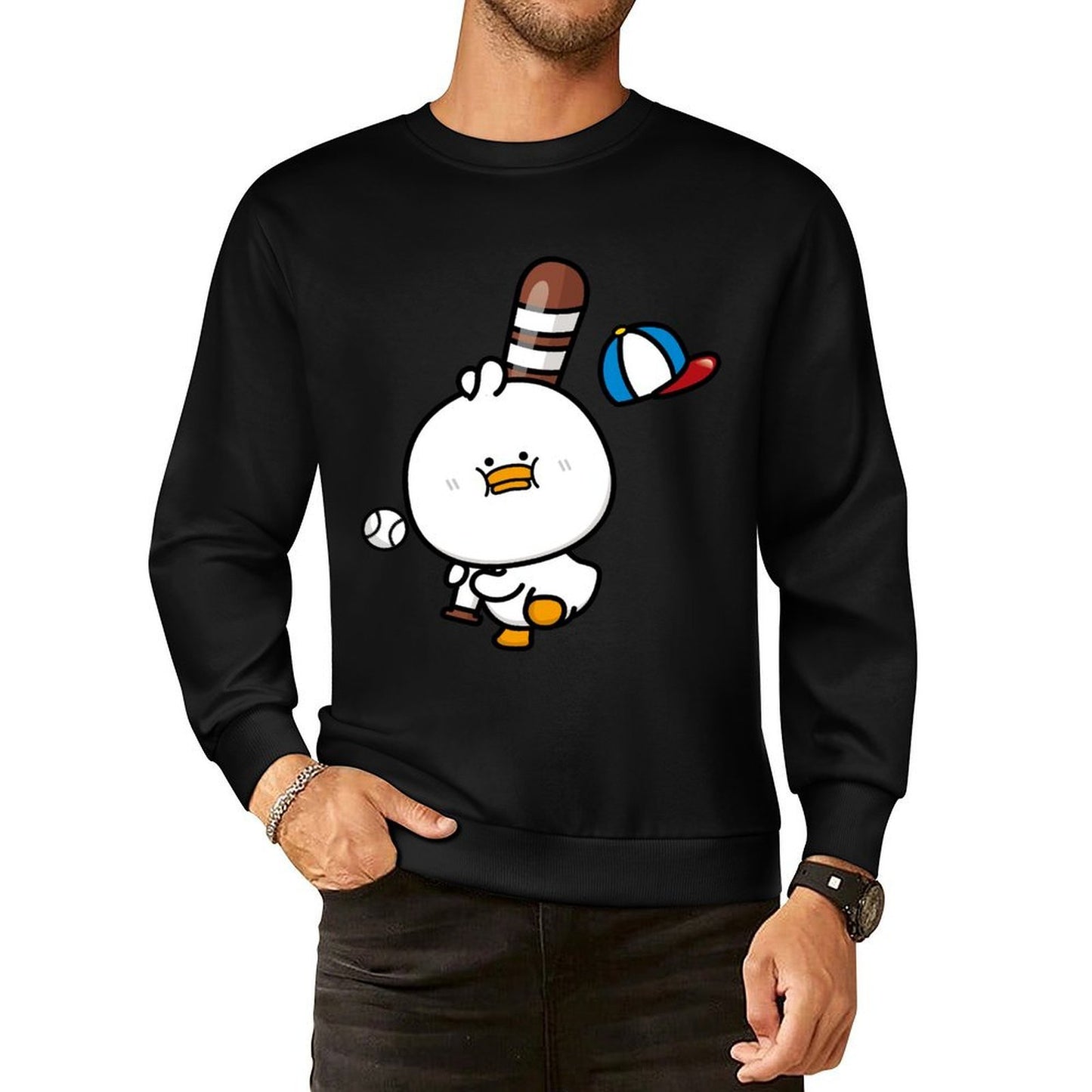 Front Patterned Long Sleeve TopComfort Minimalist