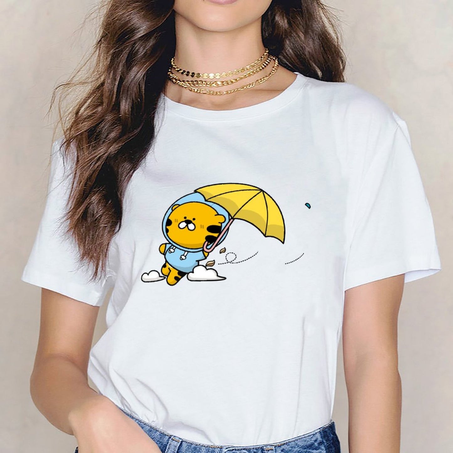 Slim Fit Natural Front Graphic T-shirt