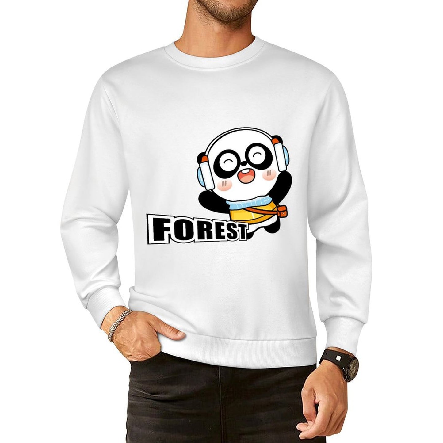 Front Patterned Long Sleeve TopDurable Pocket Tee