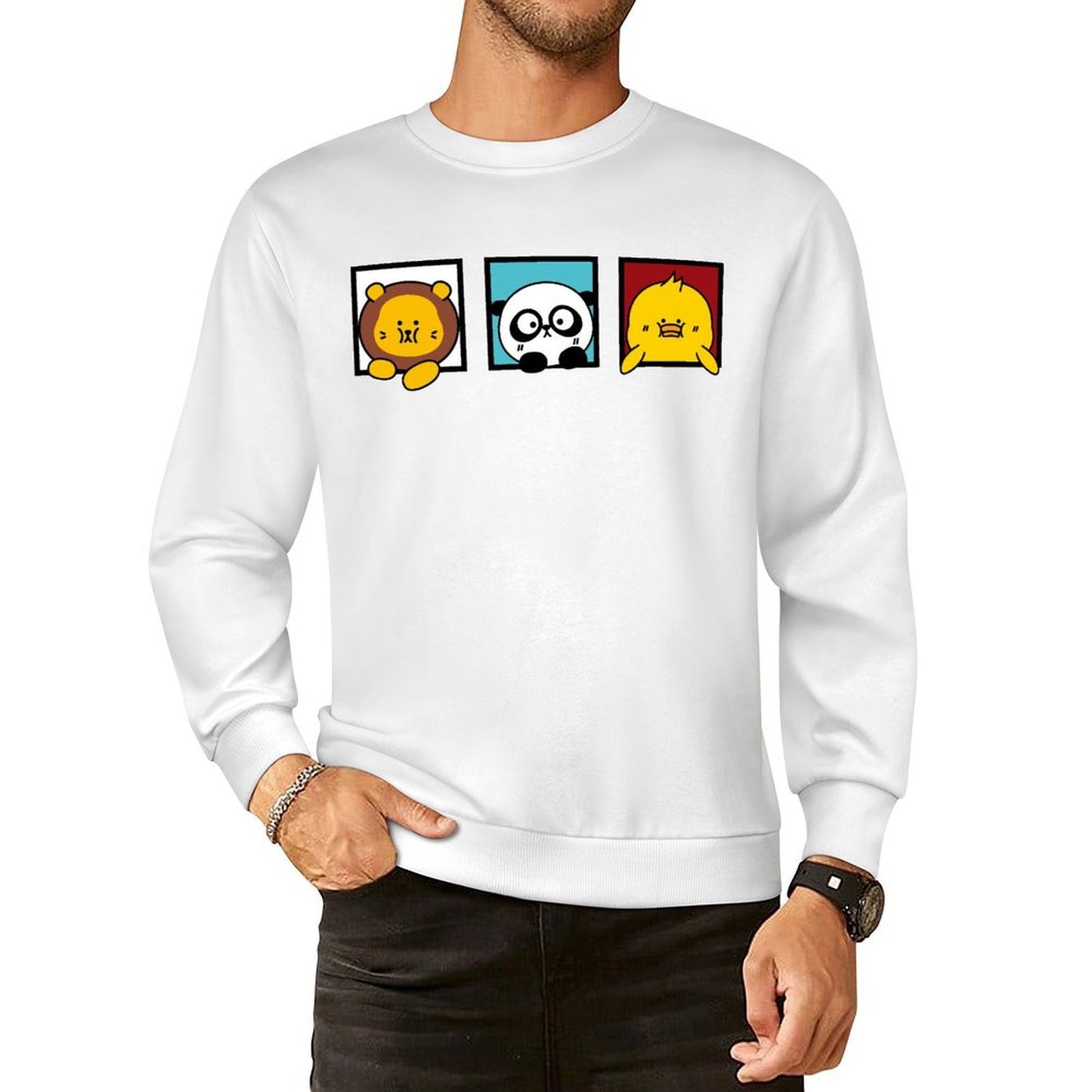 Front Patterned Long Sleeve TopLogo-Ready AllSeason