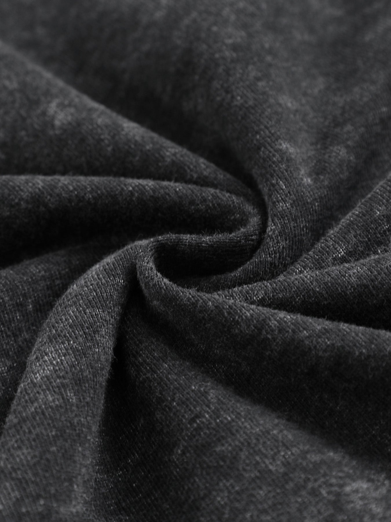 Washed Vintage Hoodie Without Drawstring - Black