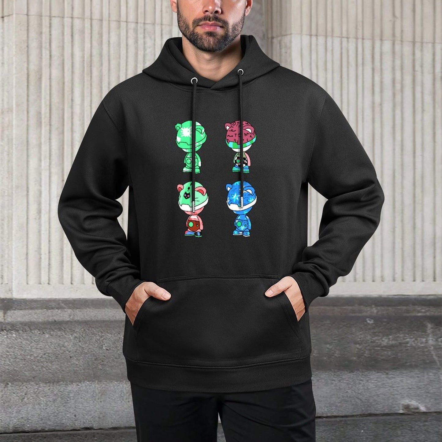 IPIB 250g Hooded Pocket Sweatshirt Front GraphicMen's Hooded  Sweatshirt6000074-1