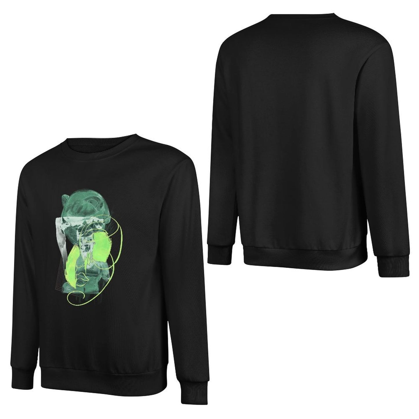 Long Sleeve With Front PatternCasual Crew Neck