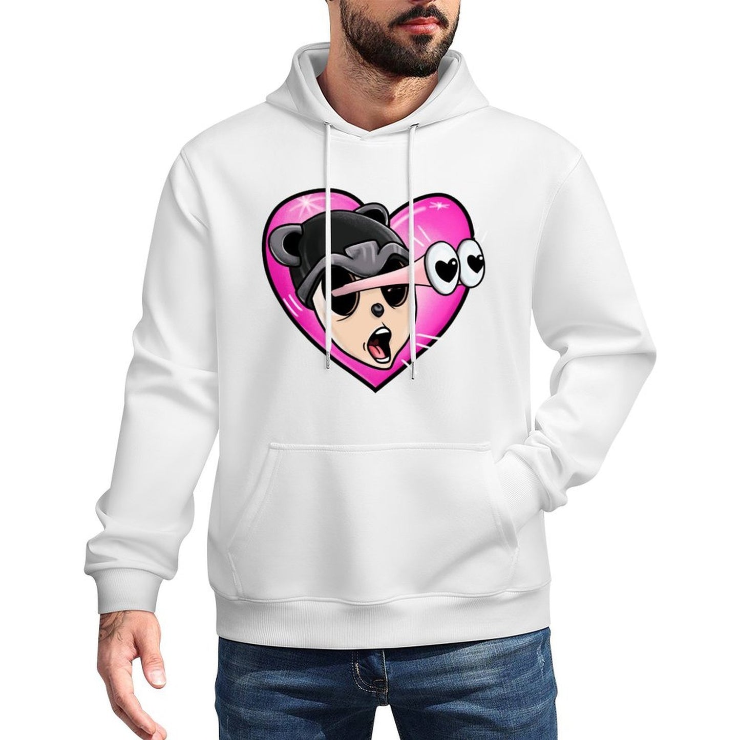 Hoodie Front PatternRegularFit Crew Neck