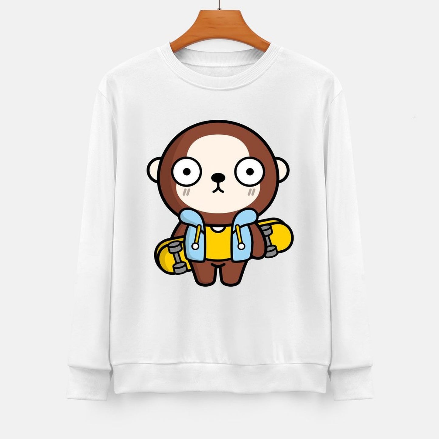 Front Patterned Long Sleeve TopBold Fade-Proof