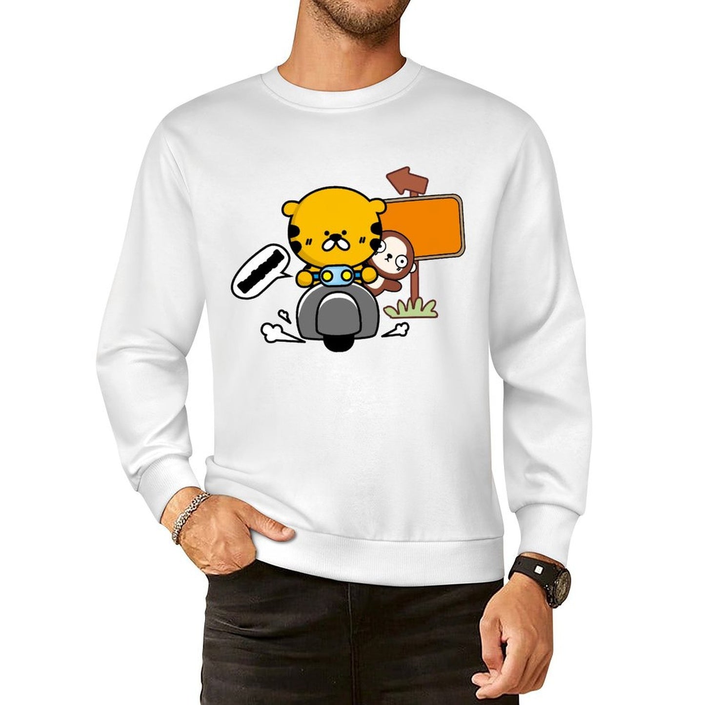 Front Patterned Long Sleeve TopMinimal EasyStyle