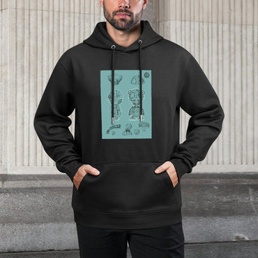 IPIB 250g Hooded Pocket Sweatshirt Front GraphicMen's Hooded  Sweatshirt6000008-4