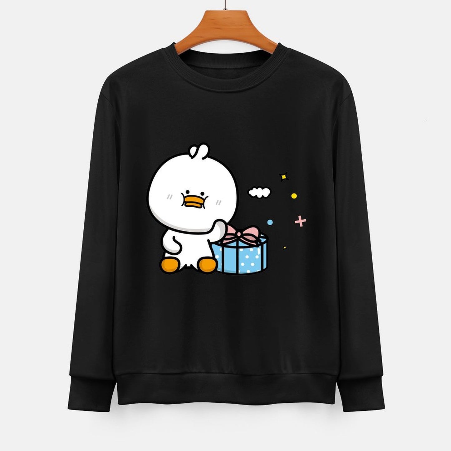 Front Patterned Long Sleeve TopColorfast Batch-Printed