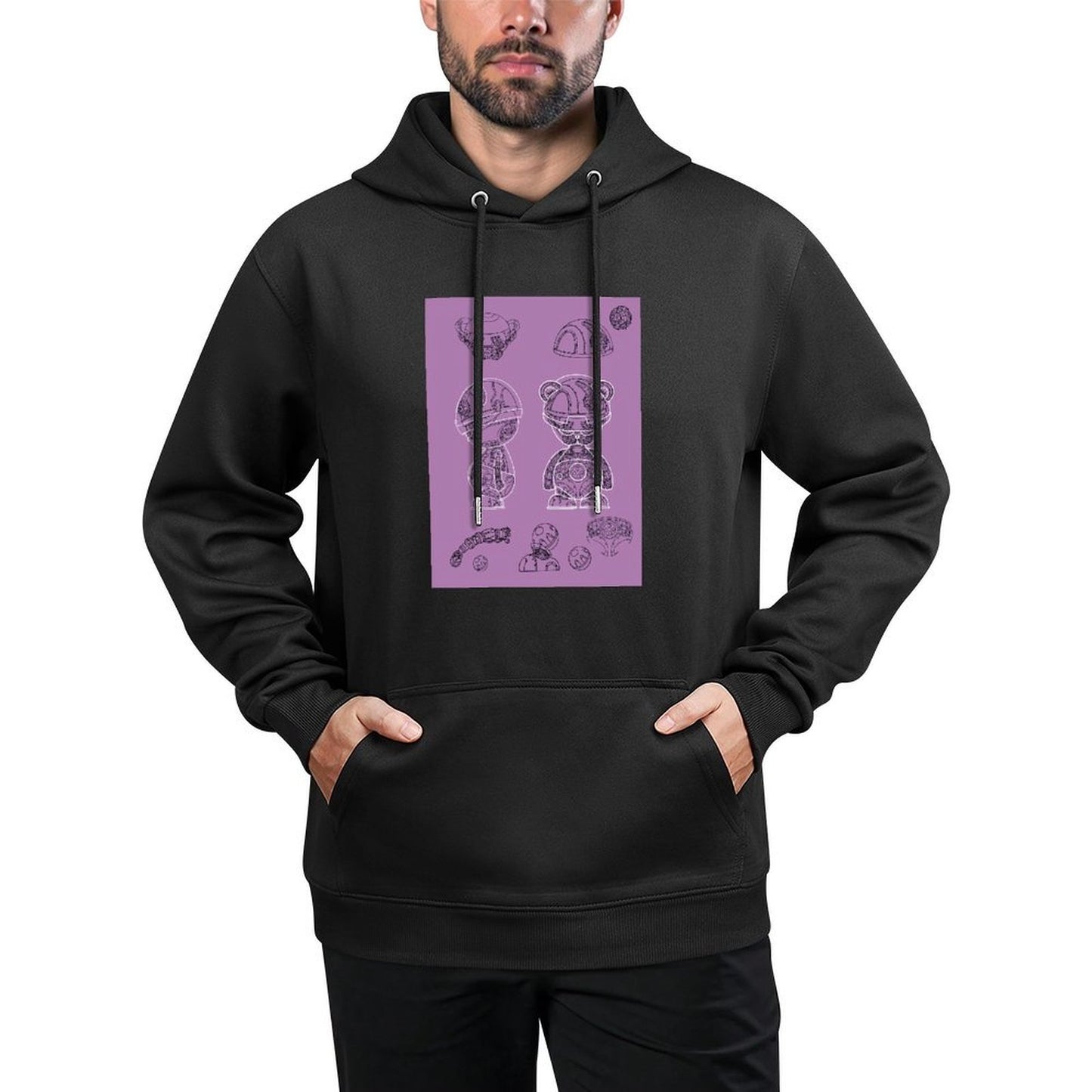IPIB 250g Hooded Pocket Sweatshirt Front GraphicMen's Hooded  Sweatshirt6000008-7