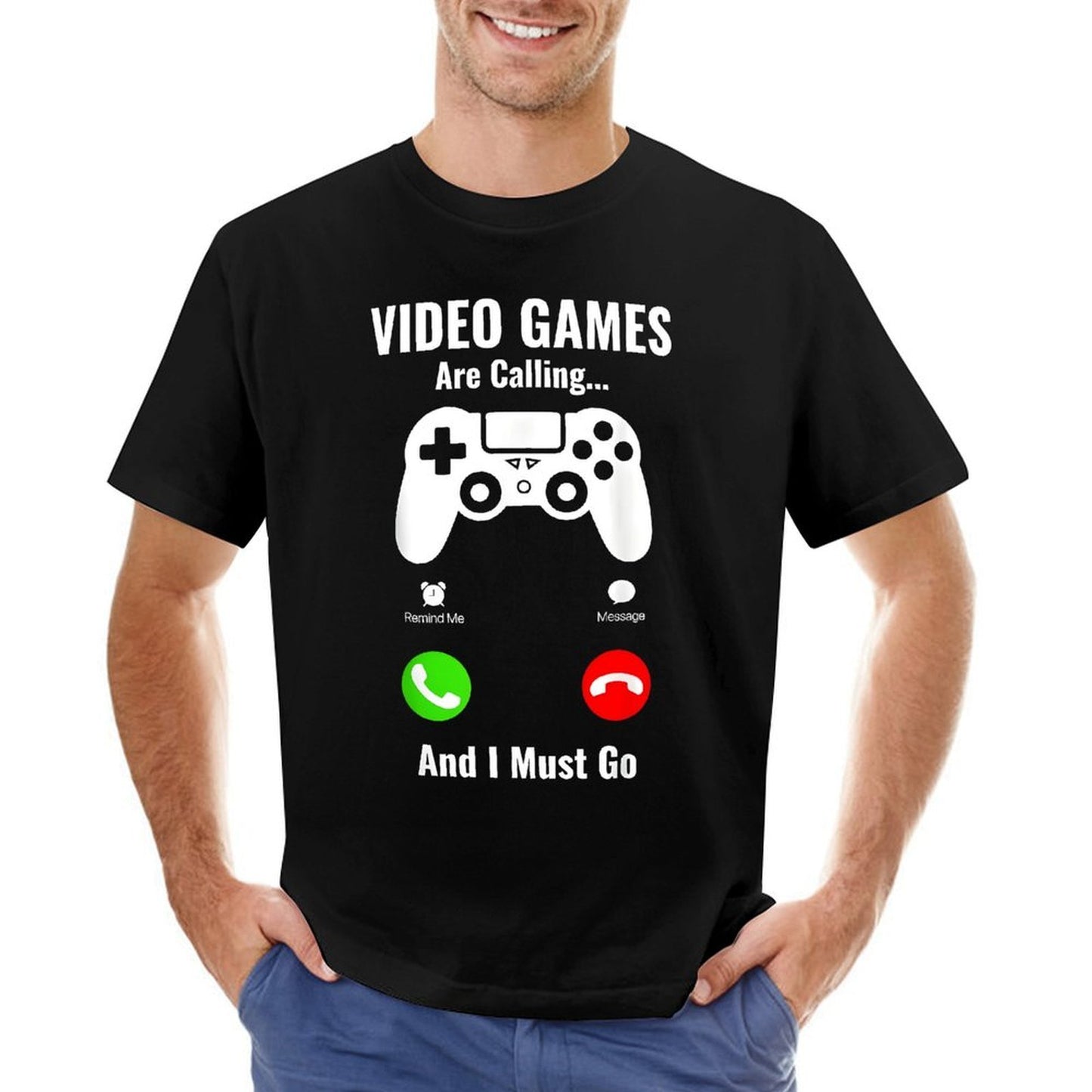 Inkmay Casual Cotton T-shirt Video Games Are Calling And Must Unisex T-shirtClean Edges Standard T-Shirt