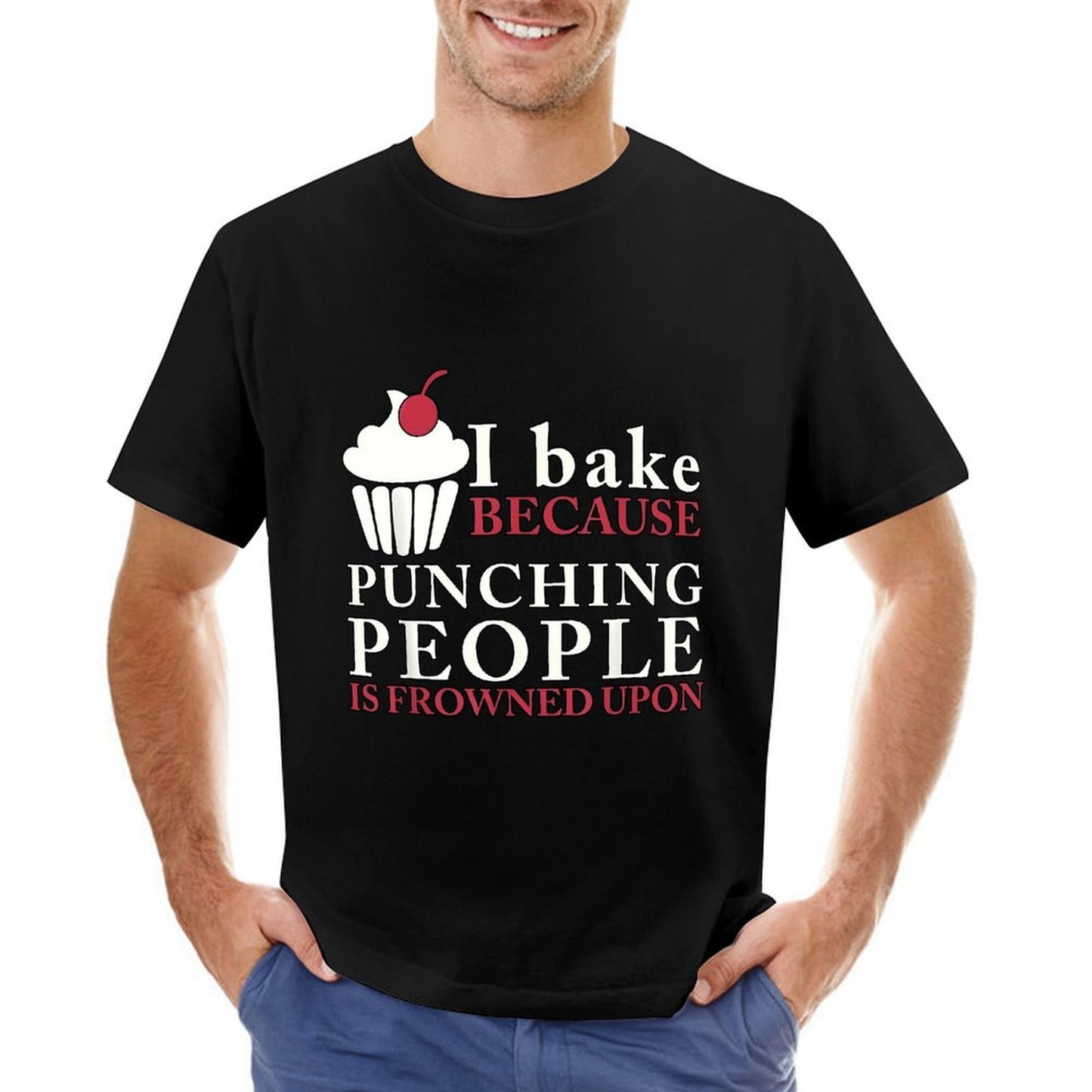 Inkmay Casual Cotton T-shirt Baking Is My Stress Relief Method Unisex T-shirtHeavyweight Fade-Resistant T-Shirt