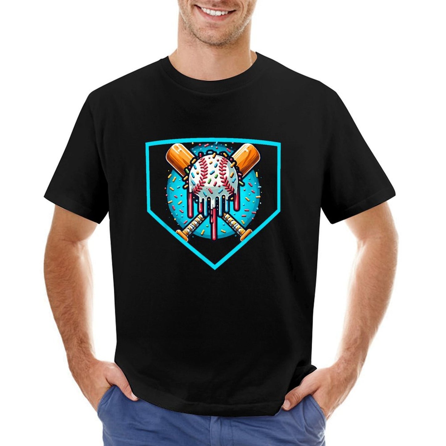 Inkmay Casual Cotton T-shirt Back The Blue Police Support Design Unisex T-shirtNatural Indoor T-Shirt