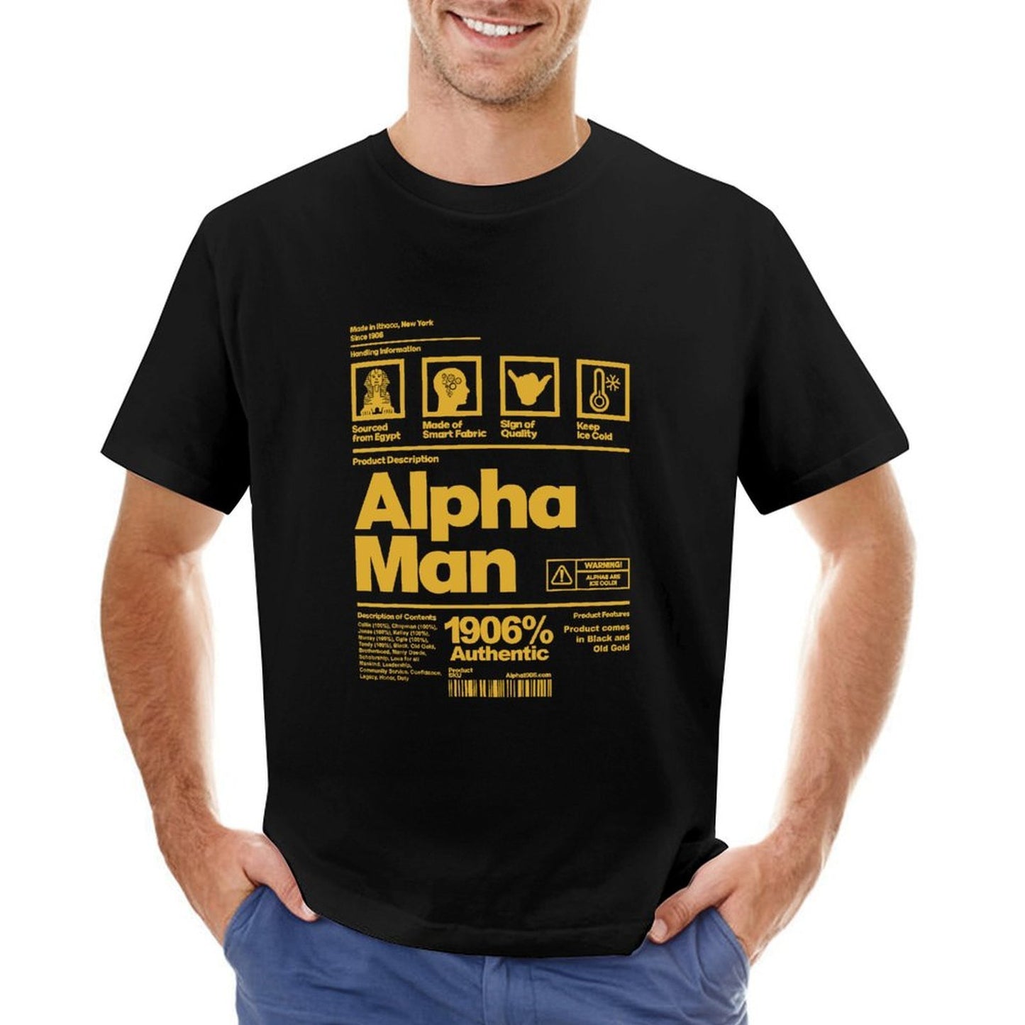 Inkmay Casual Cotton T-shirt Abstract Geometric Shapes On Yellow Background Unisex T-shirtUltra Durable Premium T-Shirt