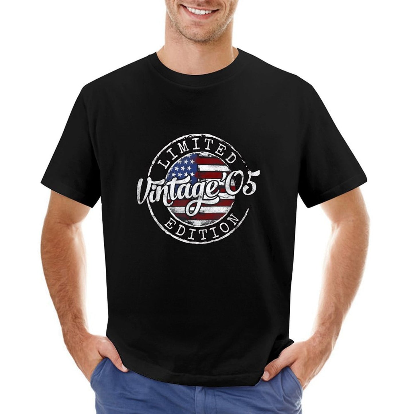 Inkmay Casual Cotton T-shirt Limited Edition Vintage American Flag Design Unisex T-shirtCleanCut Performance T-Shirt
