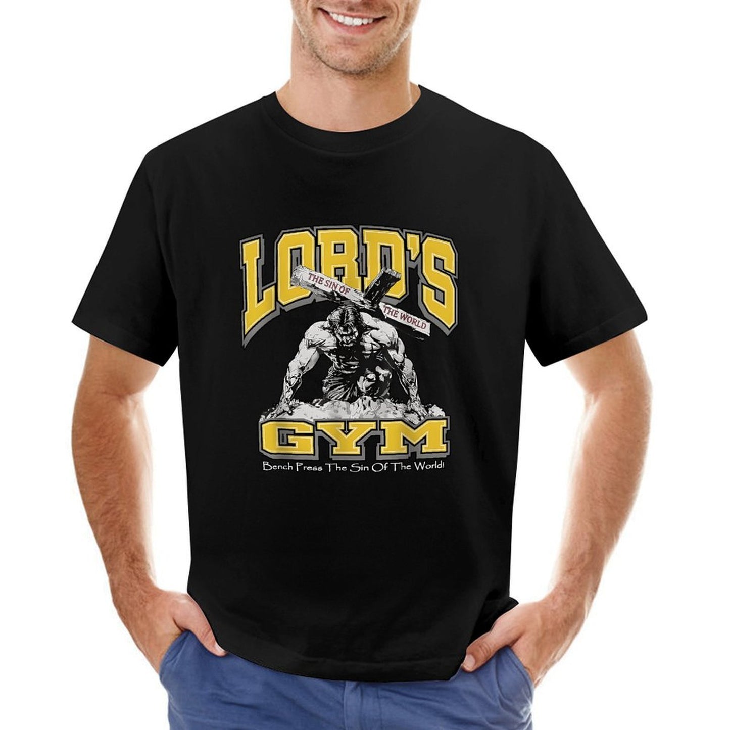 Inkmay Casual Cotton T-shirt Lord S Gym Sin Of World Unisex T-shirtEveryday Design-Your-Own T-Shirt