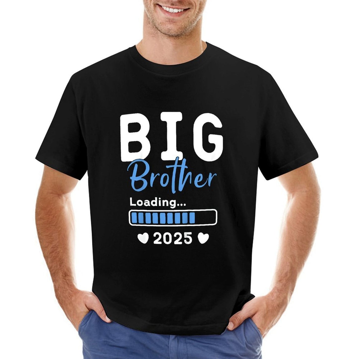 Inkmay Casual Cotton T-shirt Big Brother Loading Bar Pattern Prints Unisex T-shirtSmooth 100% Cotton T-Shirt
