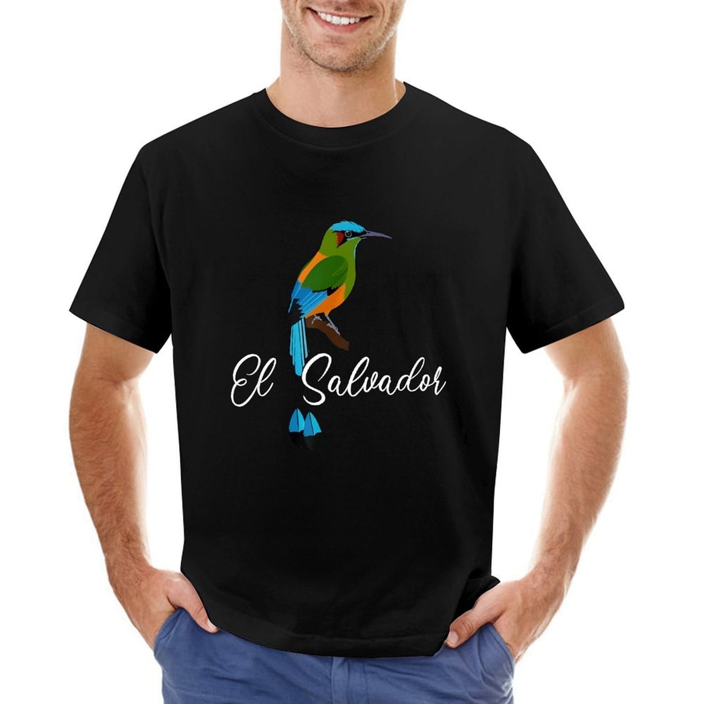 Inkmay Casual Cotton T-shirt Colorful Bird On Branch El Salvador Unisex T-shirtRefined EasyStyle T-Shirt