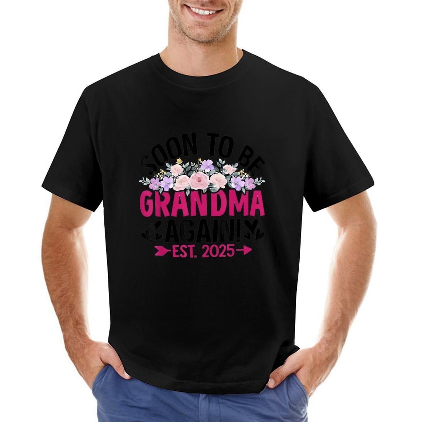 Inkmay Casual Cotton T-shirt Soon To Be Grandma Again Est Unisex T-shirtBatch-Printed Printed T-Shirt