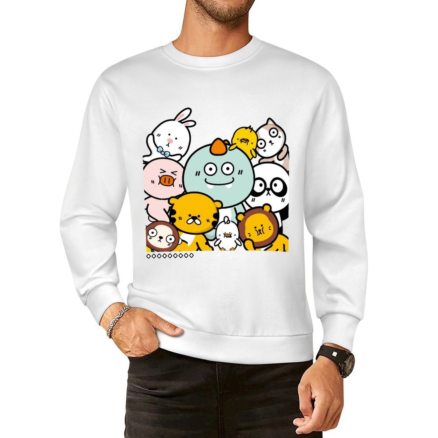 Front Patterned Long Sleeve TopIndoor Strong