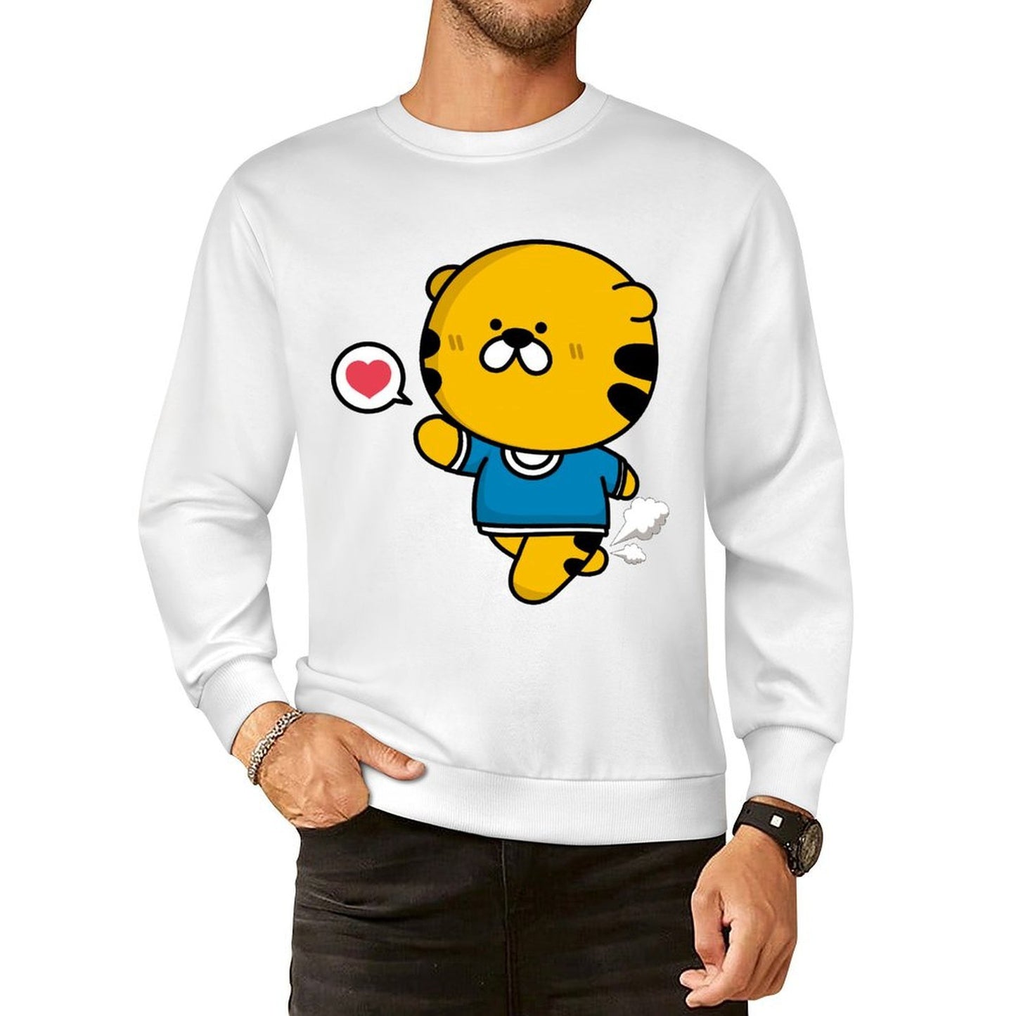 Front Patterned Long Sleeve TopDurable ComfortLine