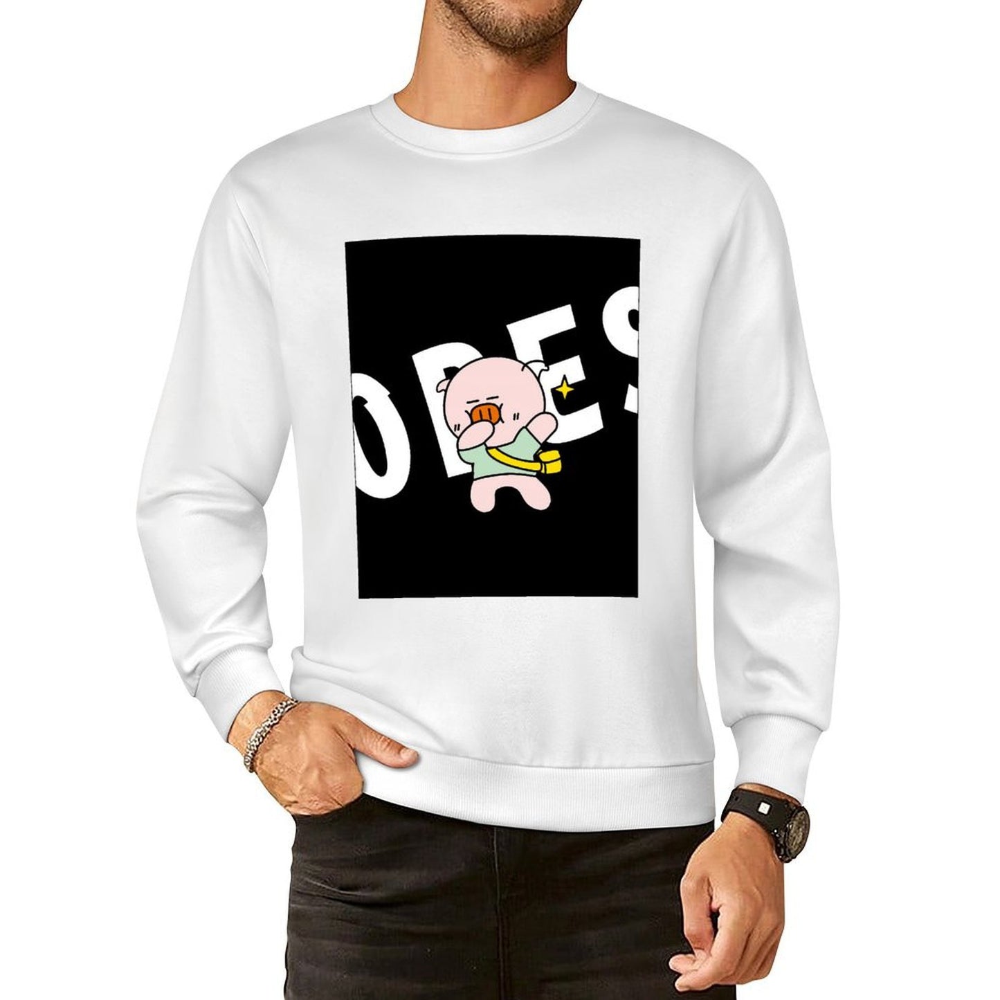 Front Patterned Long Sleeve TopNeat Printing