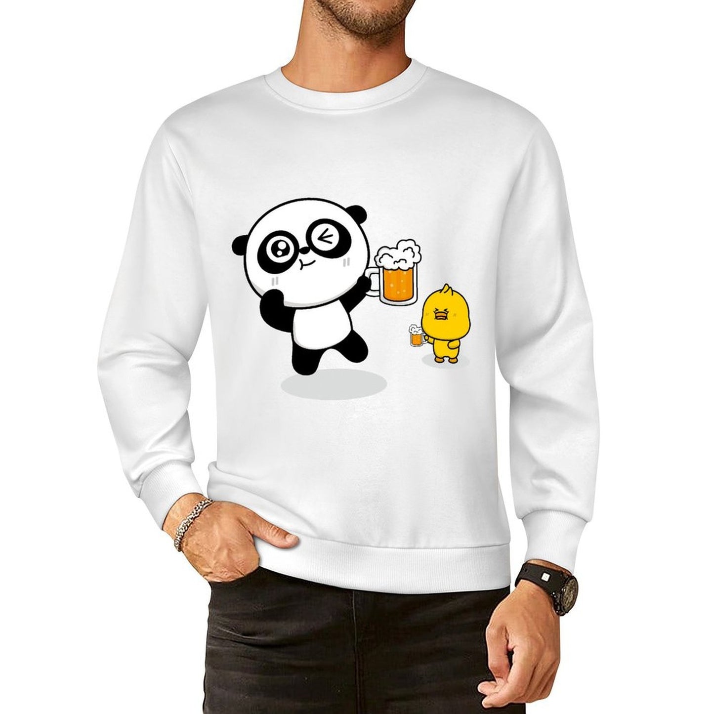 Front Patterned Long Sleeve TopSleek Cotton
